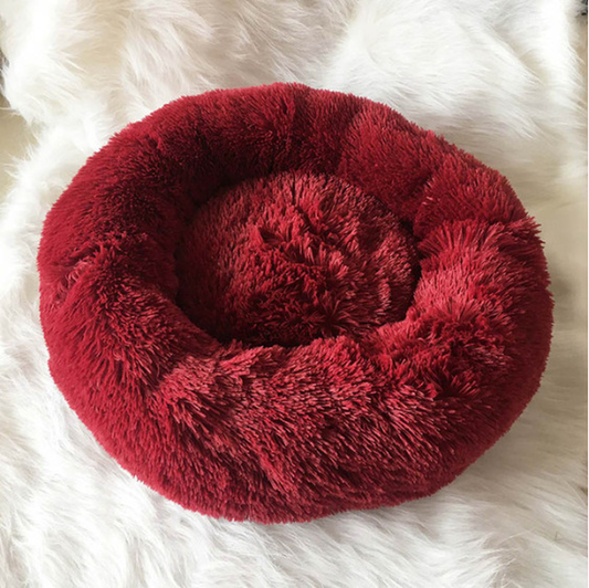 Plush Round Dog Beds for Small Breeds - Cat Litter Kennel Pet Nest Mat for Puppies
