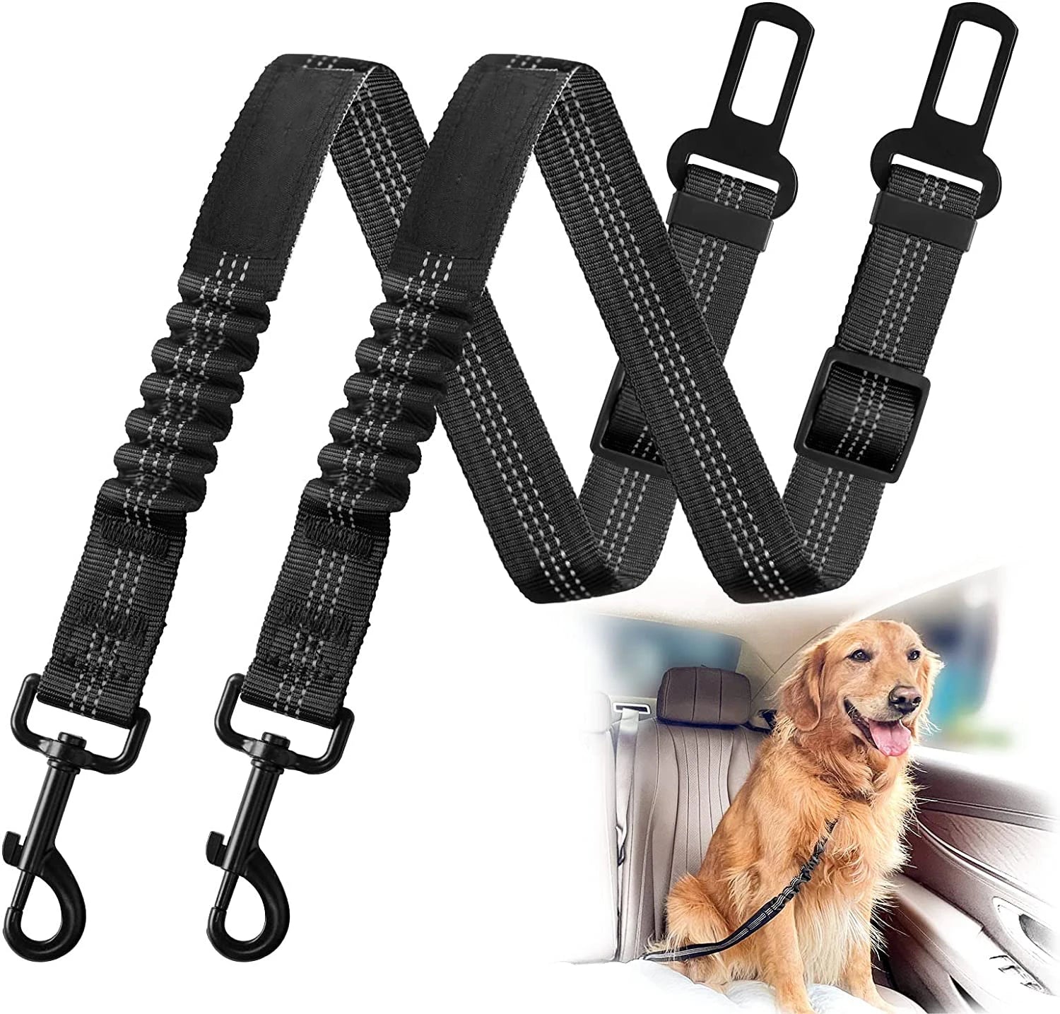 Adjustable Elastic Dog Car Seat Belt for Pet Safety During Travel - Essential Accessory for Dogs and Cats