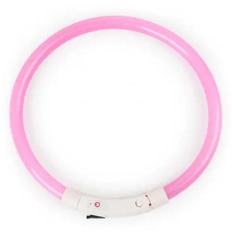 Rechargeable LED Dog Collars with Luminous Flashing Light - USB Charging, Available in Sizes S, M, L