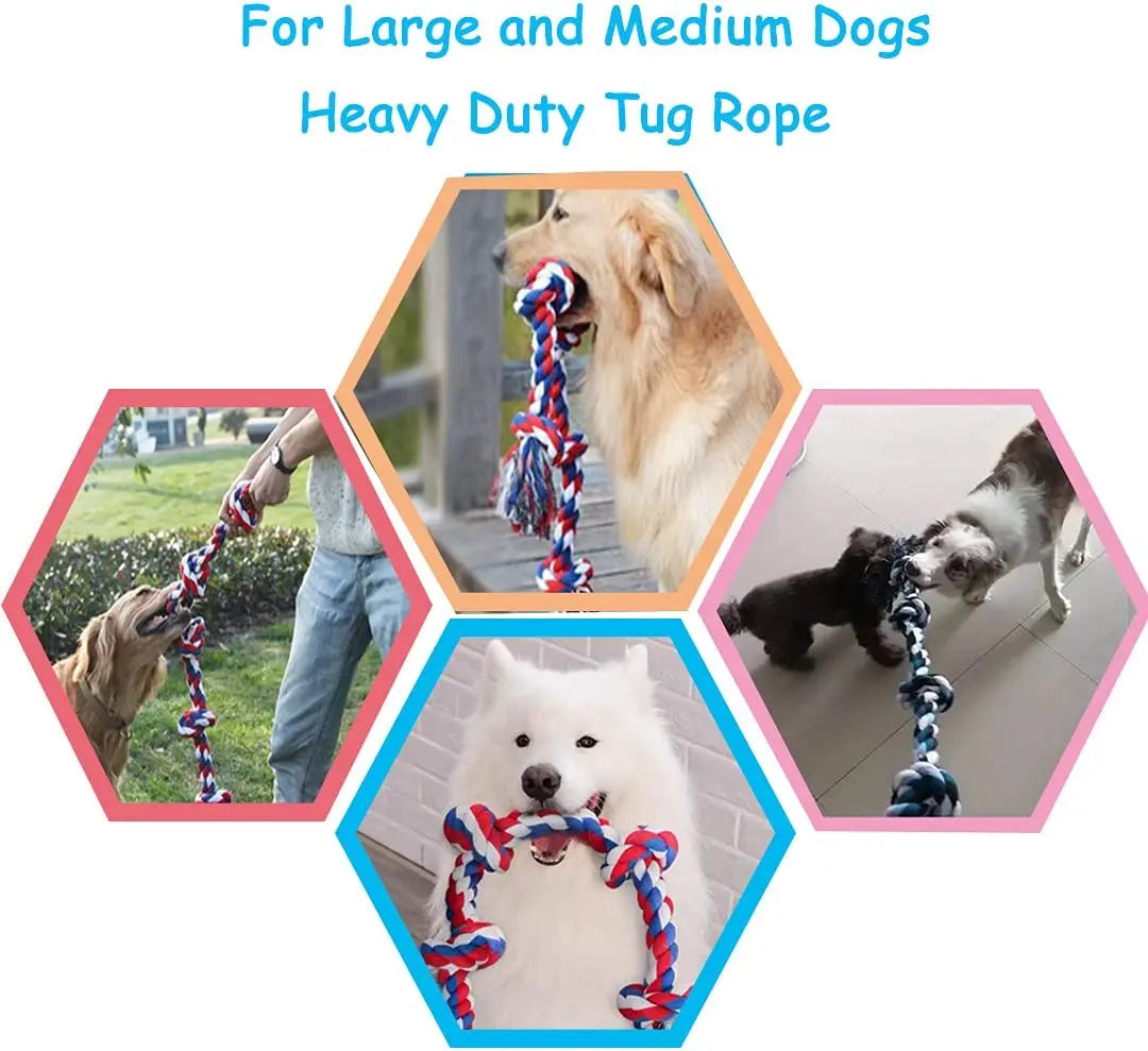 Cotton Rope Dog Bite Toys for Dental Care and Cleaning