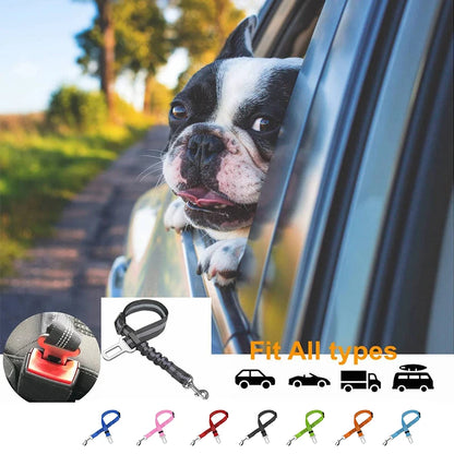 Adjustable Elastic Dog Car Seat Belt for Pet Safety During Travel - Essential Accessory for Dogs and Cats