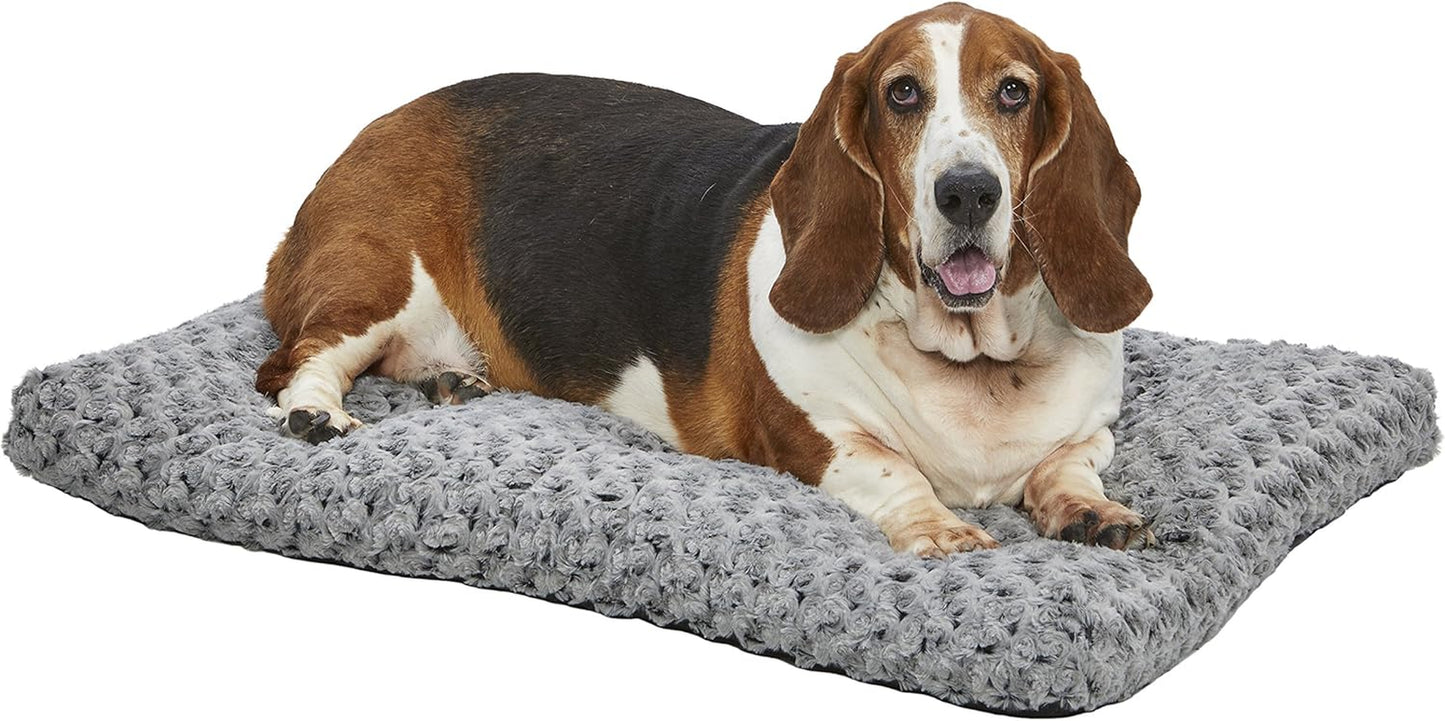 Intermediate Quiettime Deluxe Gray Ombré Swirl Plush Pet Bed - Machine Washable, Non-Skid Base, Ideal for 36-Inch Crates
