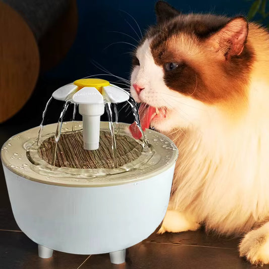 Automatic USB Electric Pet Water Fountain with Mute Function and 1200ml Capacity - Recirculating Filtered Water Dispenser for Cats