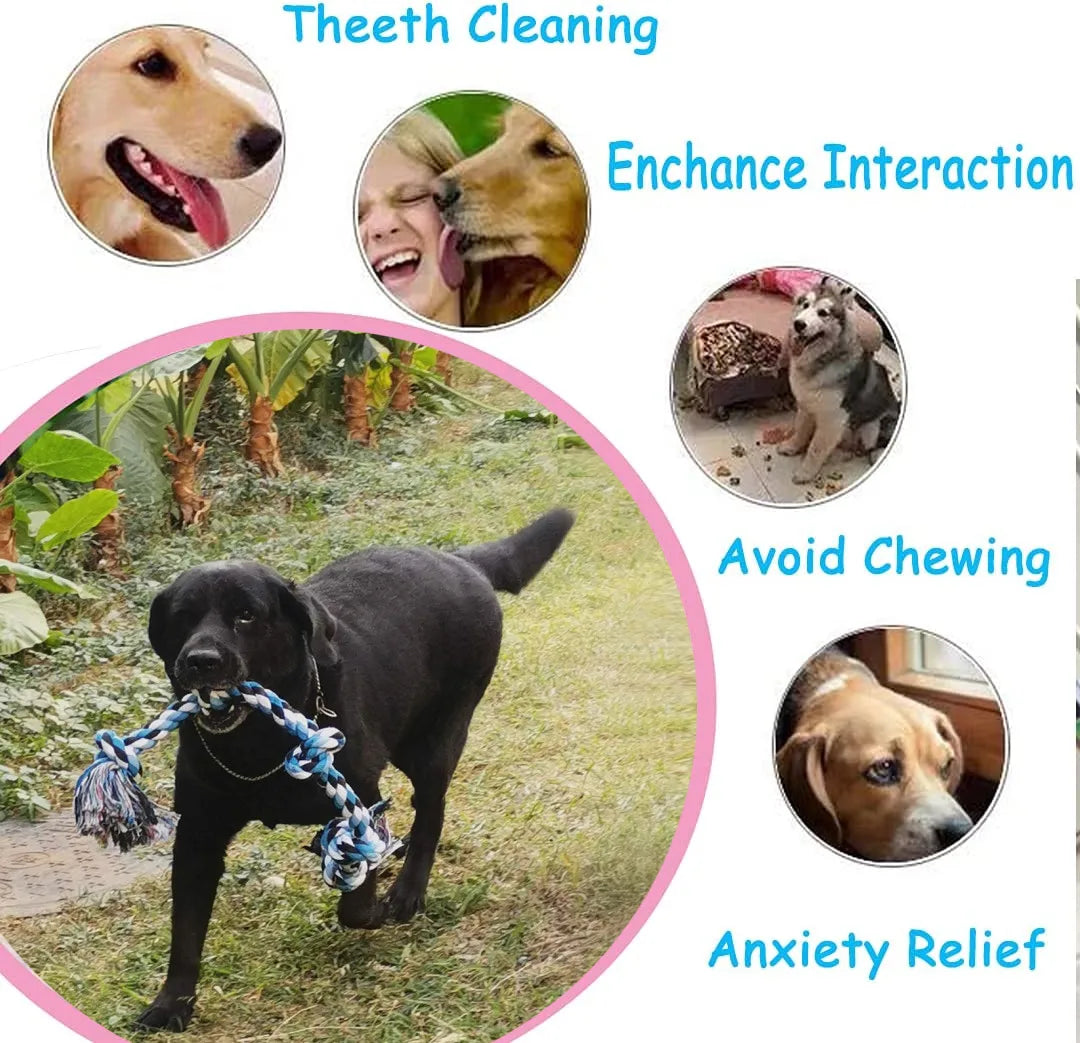 Cotton Rope Dog Bite Toys for Dental Care and Cleaning
