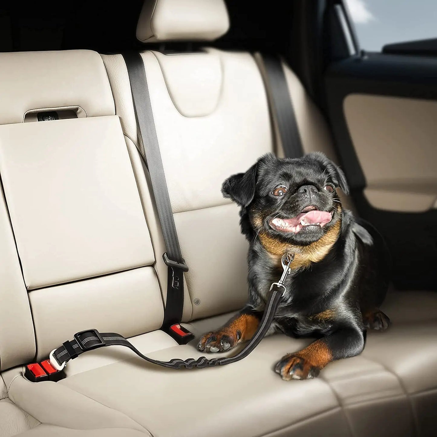 Adjustable Elastic Dog Car Seat Belt for Pet Safety During Travel - Essential Accessory for Dogs and Cats