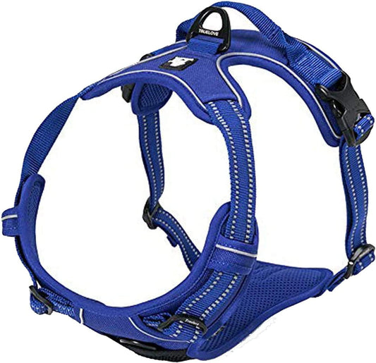 Truelove TLH5651 Adjustable No-Pull Reflective Dog Harness - Comfortable Control Vest in Royal Blue, Medium